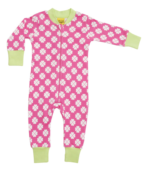 Clover Zip Sleepsuit - Pink