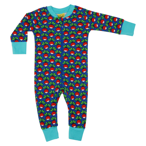 DUNS Organic Cotton Radish Zip Sleepsuit - Radiance Blue