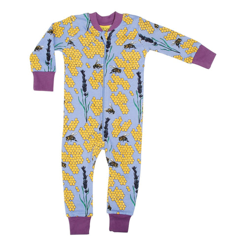 DUNS Honey Bee - Grape Organic Cotton Zip Sleepsuit