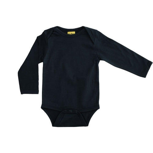 Long Sleeve Black Organic Cotton Bodysuit