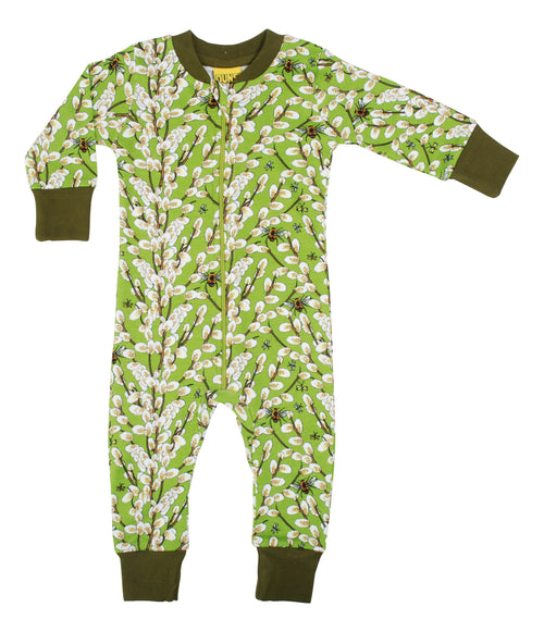DUNS Goat Willow - Green Cotton Zip Sleepsuit