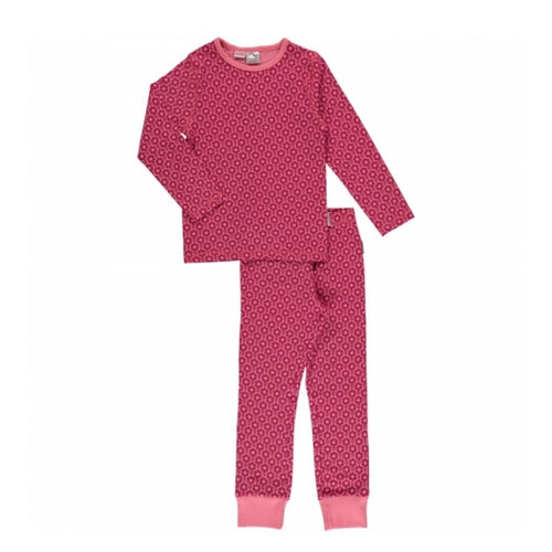 Pink Flower Print Long Sleeve Pyjamas Set