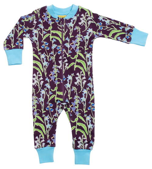 DUNS Organic Cotton Zip Sleepsuit - Campanula Gothic Grape