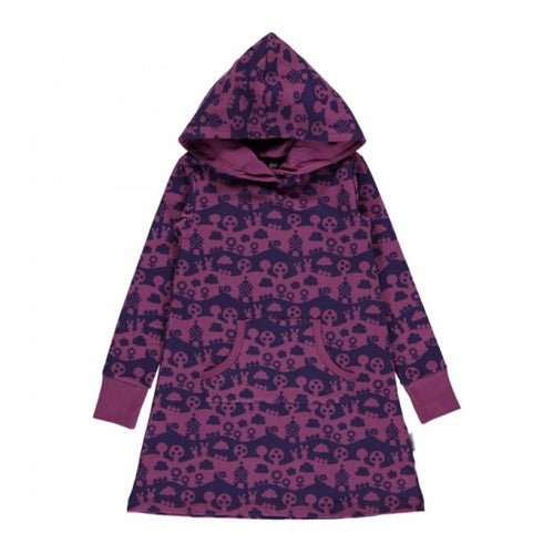 Purple Hooded Sweat Dress