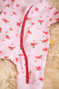 Babyboo Rose Print Organic Cotton ZIPPYBOO Sleepsuit