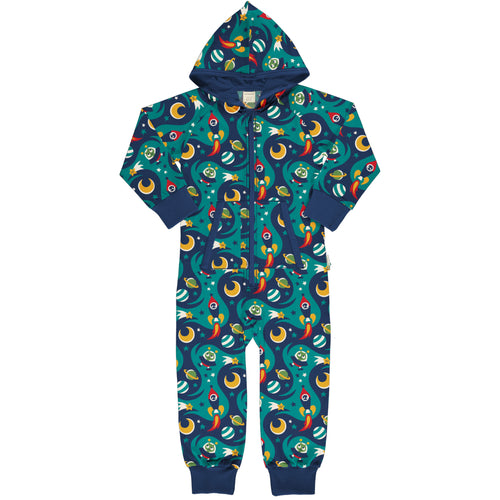 Maxomorra Space Print Hooded One Piece