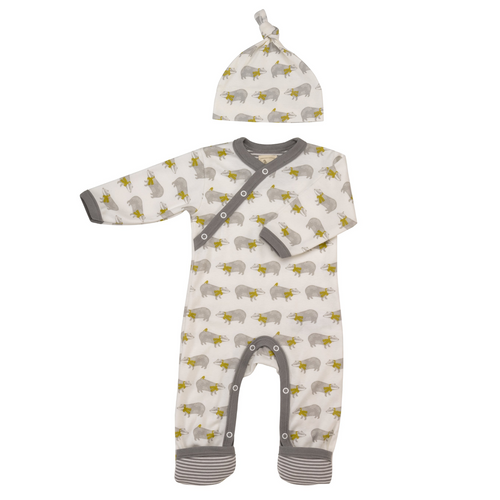 Badger Romper & Hat Gift Set - Badger Print