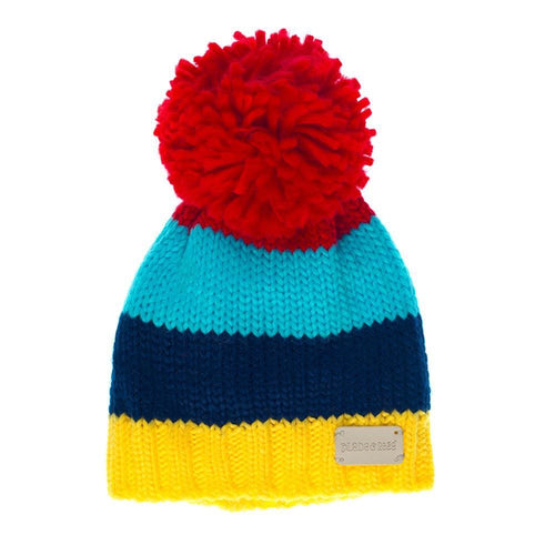 Bright Rainbow Stripe Bobble Hat