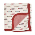 Organic Cotton Romper & Blanket Gift Set - Red Fish