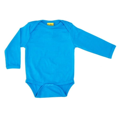 Long Sleeve Caribbean Blue Organic Cotton Bodysuit
