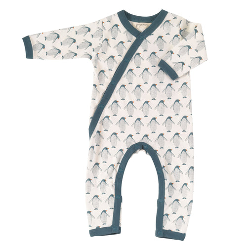 Penguin Kimono Romper - White