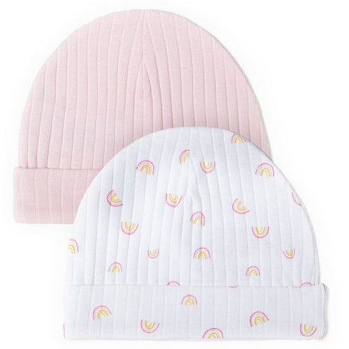 Baby Cotton Hat Set - Rainbow/Pink