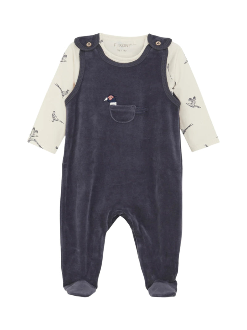 Velour Romper and Bodysuit Gift Set - Odyssey Gray