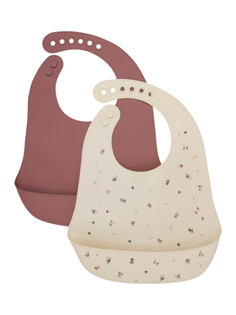 Silicone Bib Set - Rose Brown