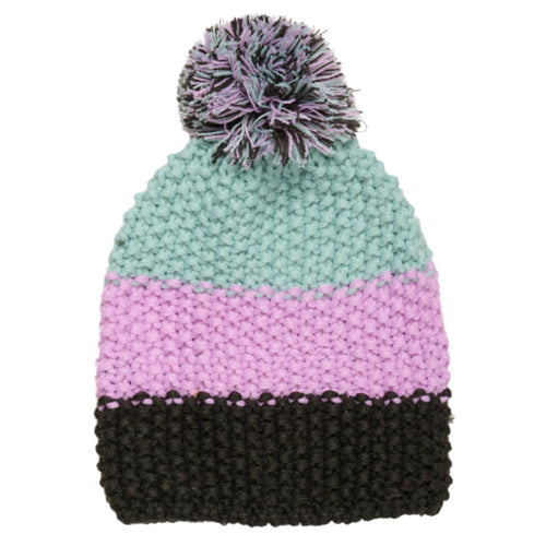 Colourblock Knitted Winter Beanie - Aqua