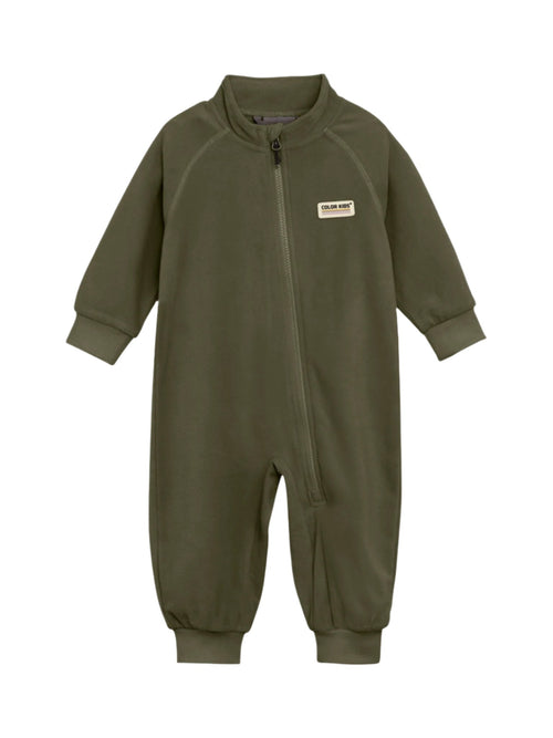 Baby Fleece Suit - Green Leaf