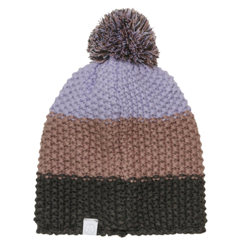 Colourblock Knitted Winter Beanie - Lilac