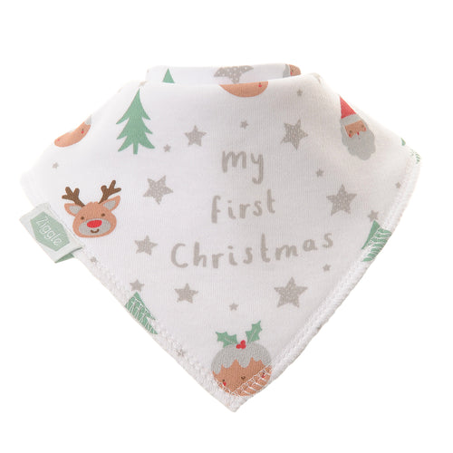 My First Christmas - White Bandana Dribble Bib