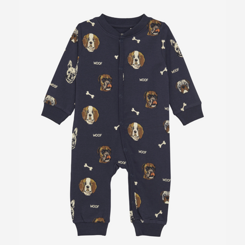 Navy Romper - Woof