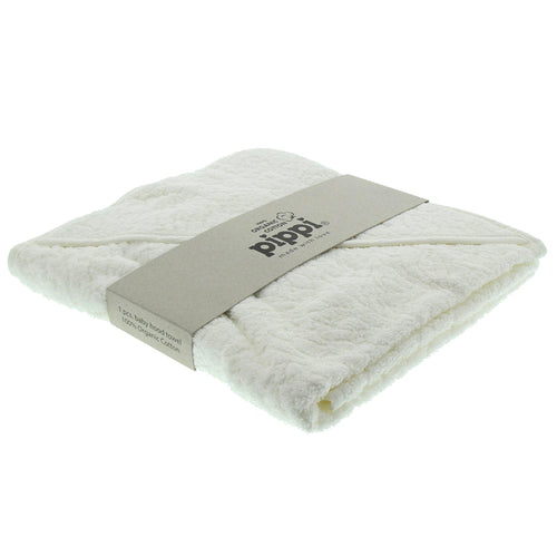 Pippi Organic Cotton Hooded Towel - Ivory/Cream