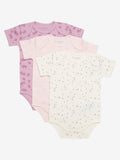 Short Sleeve Bodysuit Set (3 Vests) - Pretty Pinks