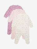 Fixoni Zip Sleepsuit Set (3 Sleepsuits) - Pretty Pinks