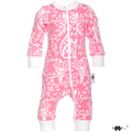 LULLA Light Pink Zip Sleepsuit - Mielikki print by PaaPii