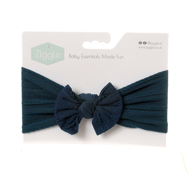 Teal Top Bow Turban Headband