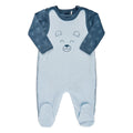 FIXONI Baby Blue Velour Romper and Bodysuit Gift Set