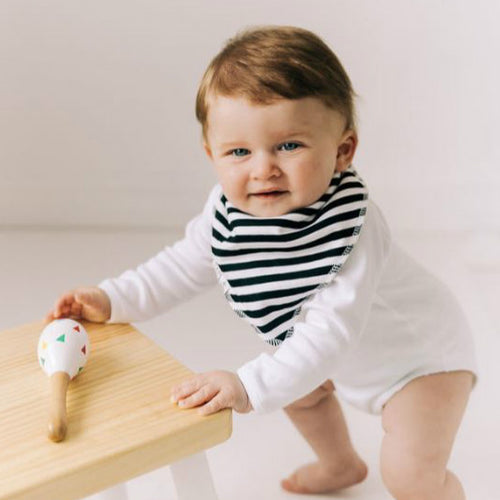 Organic Cotton Babygrowie Bandana Dribble Bib 10 Pack Classic Black Stripe (Copy)