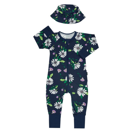 Bonds Breeze Floral Navy Wondersuit & Hat Gift Set