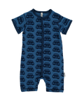 Blue Cars Short Sleeve Rompersuit From babygrow.ie Organic Cotton Onsie