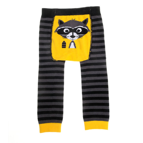 Ziggle Knitted Baby Leggings - Footless - Ricky the Raccoon by Stripey Cats