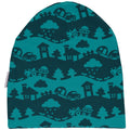 Maxomorra Turquoise Landscape Print Organic Cotton Beanie Hat
