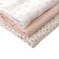 Ziggle Baby Muslin Squares 3 Pack - Dusky Pink