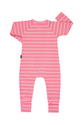 Bonds Rib Wondersuit - Camellia & Sparkling Stripe