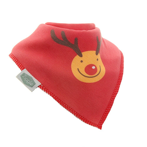 Christmas Red Rudolph Dribble Bib