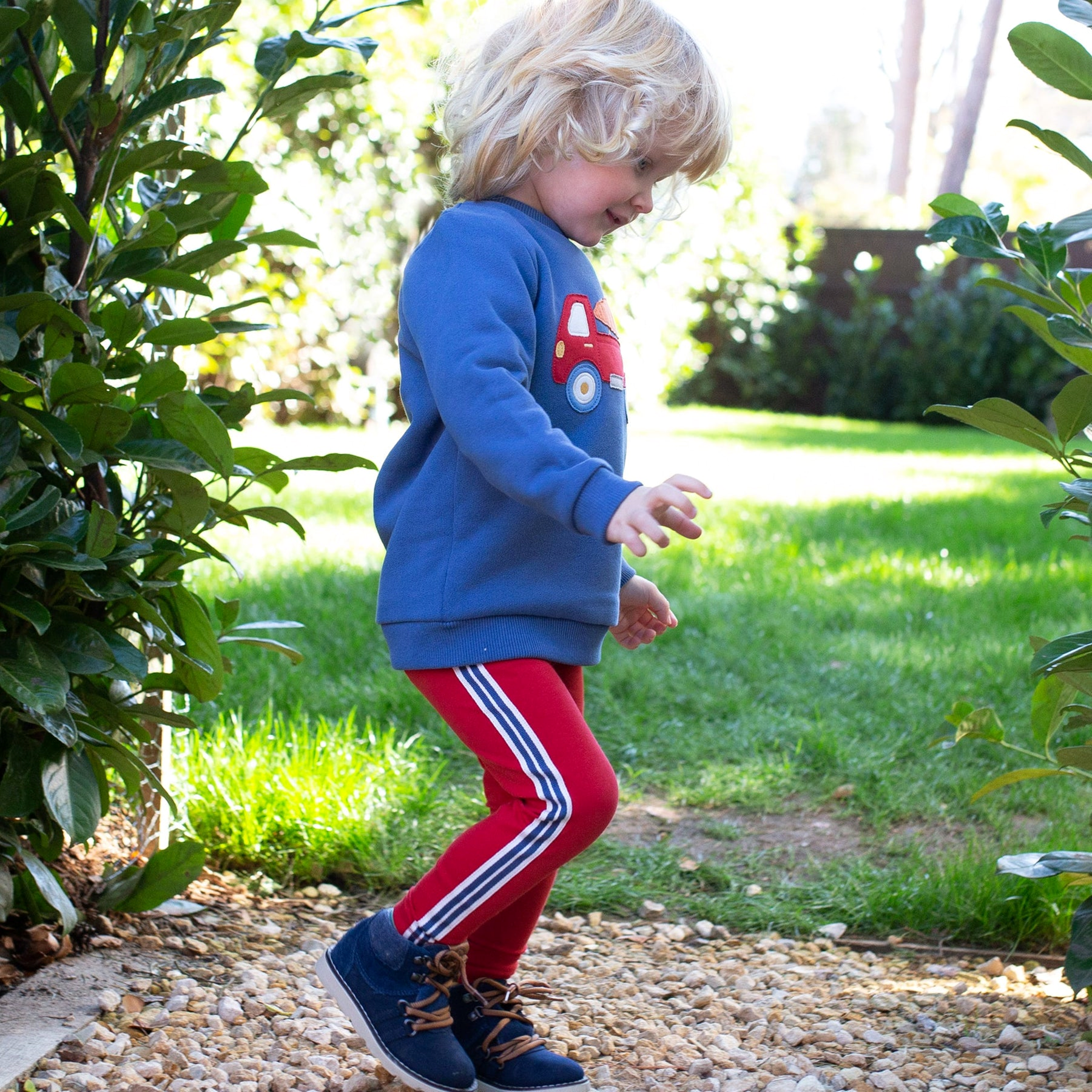 Leggings with 2025 red side stripe