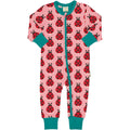 Ladybug Print Pink Zip Rompersuit & Blanket Gift Set