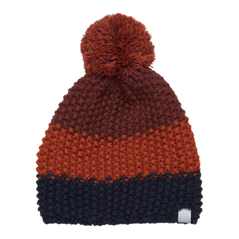 Colourblock Knitted Winter Beanie - Potters Clay