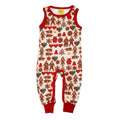 DUNS Gingerbread Print Cream Organic Cotton Dungarees