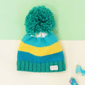 Mustard and Jade Green Bobble Hat Blade and Rose