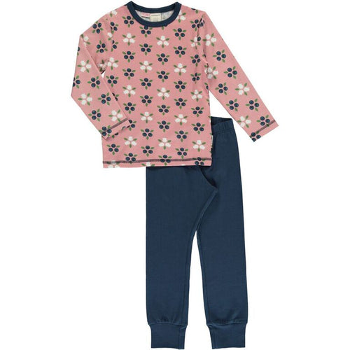 Maxomorra Blueberry Blossom Print Long Sleeve Pyjamas Set